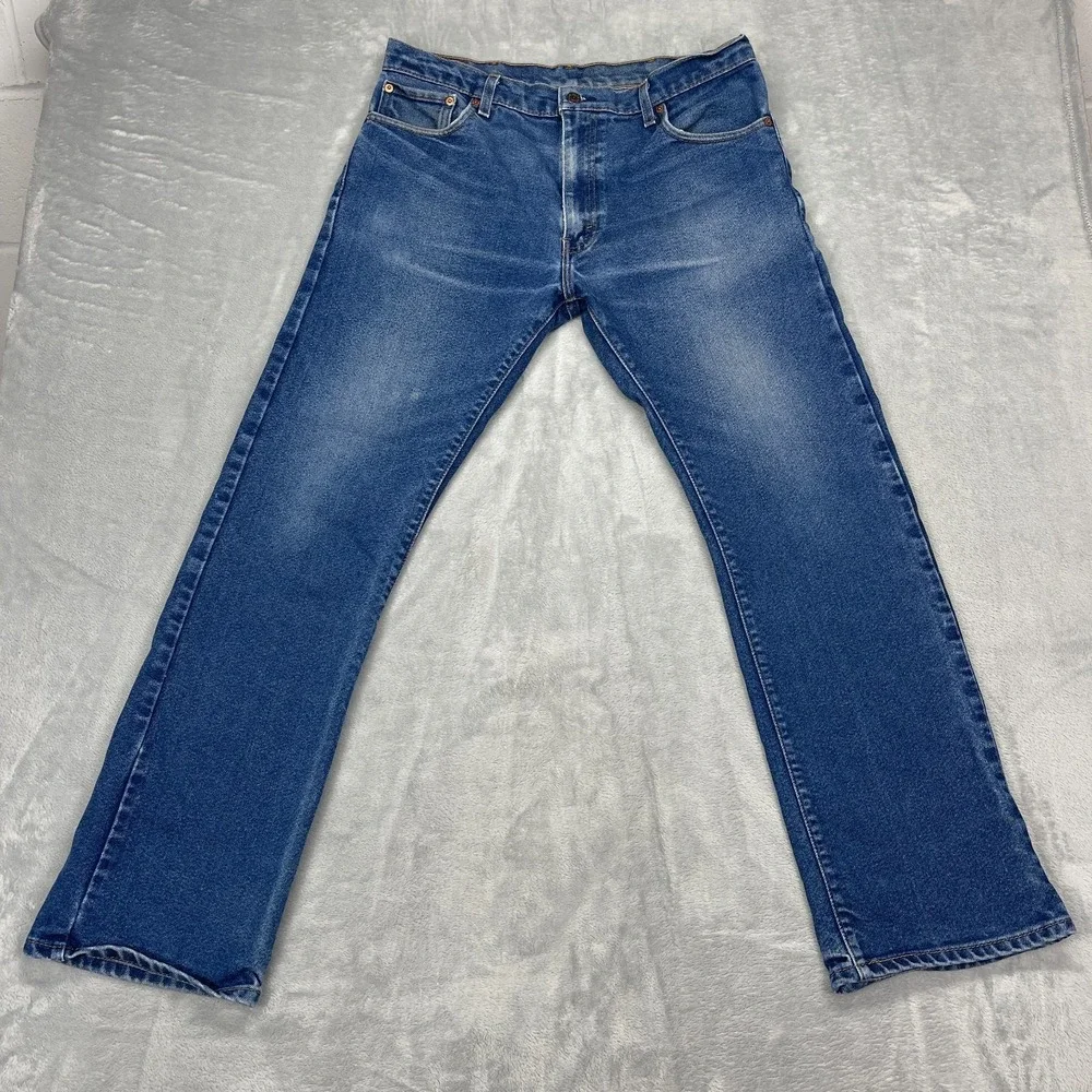 Levi's Jeans Men 36x34 (36x32) Blue Denim 517 Faded 5-Pocket Straight Leg Grunge